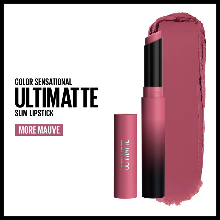 Maybelline Color Sensational Ultimatte Matte Lipstick NonDrying Intense Color Pigment More Mauve Purple Mauve Pink 1 Cou