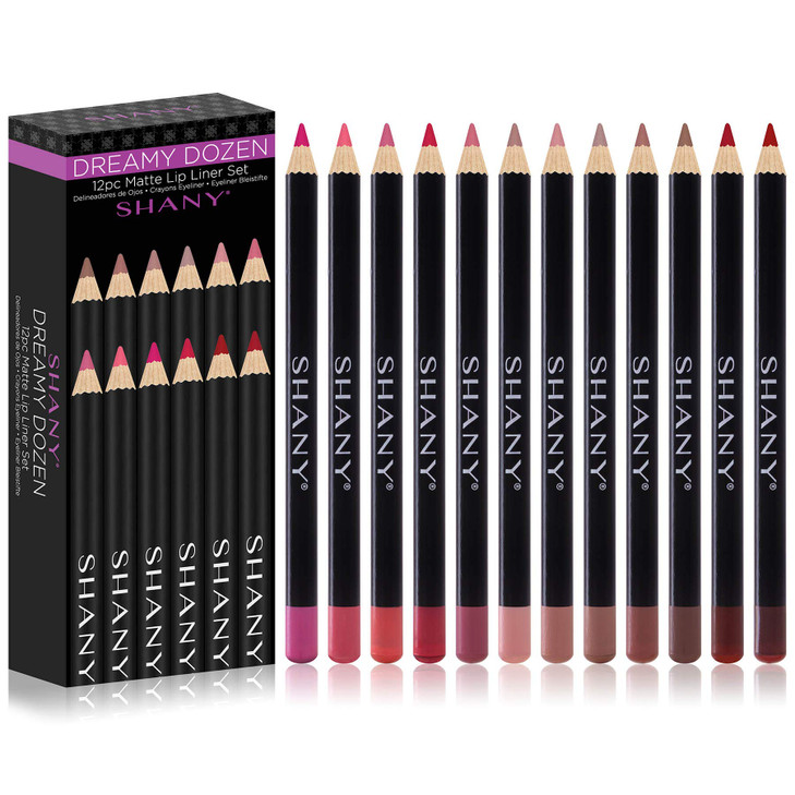 SHANY Dreamy Dozen Matte Lip Liner Set Vegan LongLasting Professional Velvet CrueltyFree Lipstick Pencils Pens in Varyin
