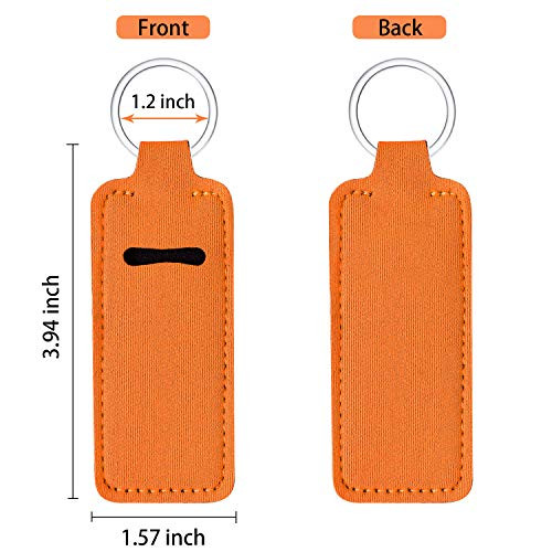 Boao 10 Pieces Lipstick Holder Keychain with Clip Colorful Lip Balm Holder Keychain for Women Pocket Bag AccessoriesSilv