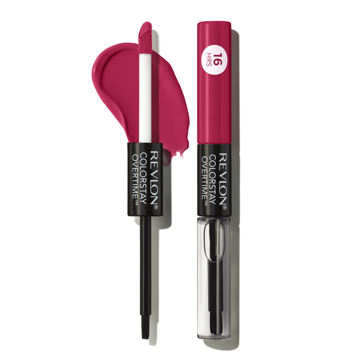 Revlon Liquid Lipstick with Clear Lip Gloss ColorStay Overtime Lipcolor Dual Ended with Vitamin E 010 NonStop Cherry 007