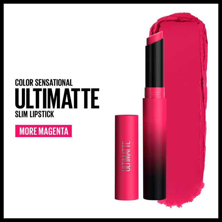 Maybelline Color Sensational Ultimatte Matte Lipstick NonDrying Intense Color Pigment More Magenta Magenta Pink 1 Count