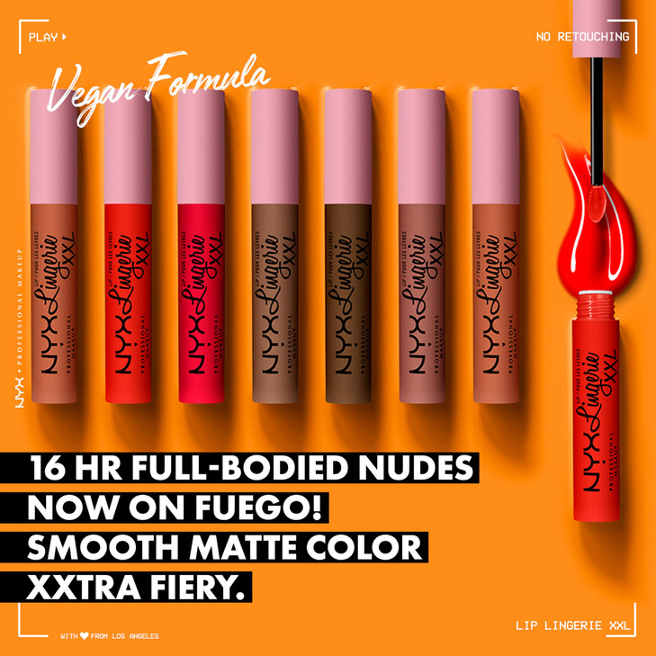 NYX PROFESSIONAL MAKEUP Lip Lingerie XXL Matte Liquid Lipstick Hot Caramelo Warm Caramel