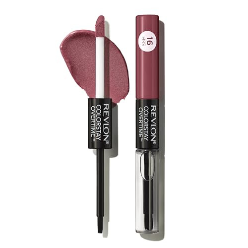 Revlon Liquid Lipstick with Clear Lip Gloss ColorStay Overtime Lipcolor Dual Ended with Vitamin E 270 Relentless Raisin