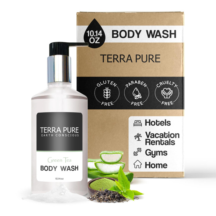 Terra Pure Green Tea Body Wash, 10.14 oz. With Organic Honey And Aloe Vera (Single) online at globaldelivered