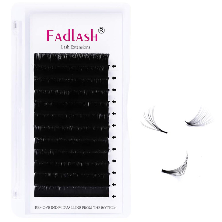 FADLASH Easy Fan Volume Lash Extensions D Curl Volume Fans 8-20mm Length Self Fanning Eyelash Extensions 3D~10D 0.05 0.07mm Eye Lash (0.05-D, Mix 8-1 online at globaldelivered