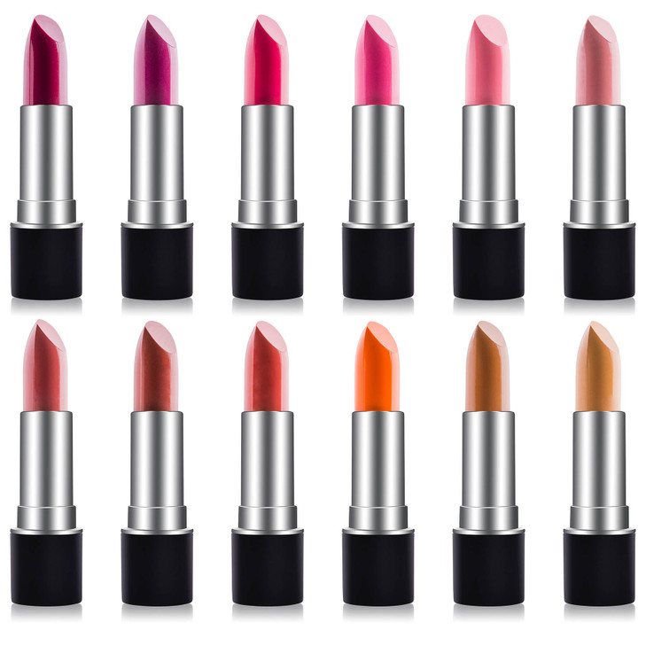 SHANY Slick Shine MultiColored Lipstick Set 12 Matte Lip Colors Long Lasting Moisturizing Lip Shades In A Premium Packag