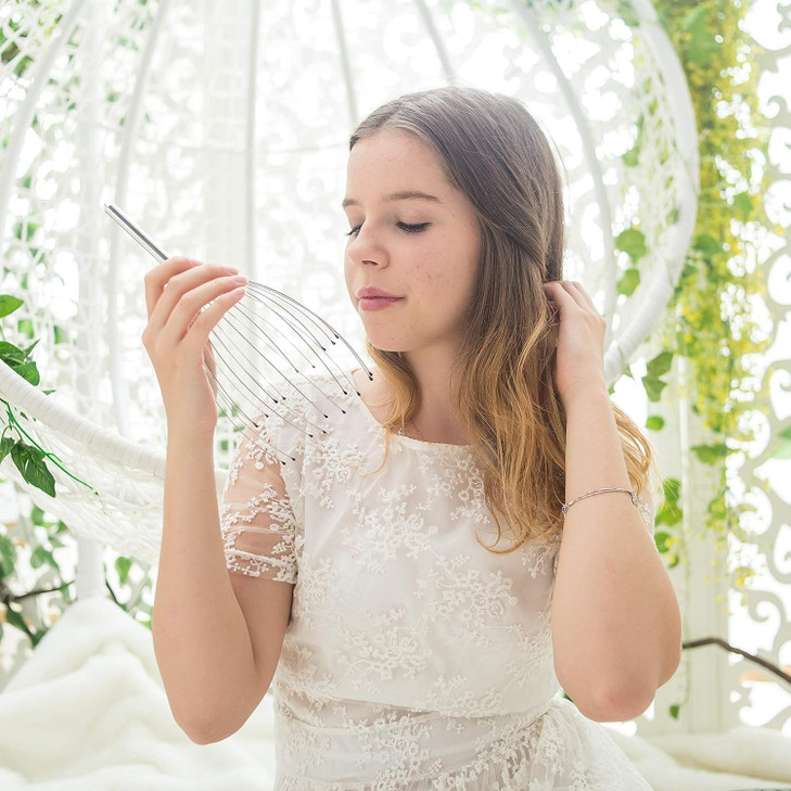 USAGA Head Massager Scalp Massager 20 Fingers Head Scratcher for Scalp Body Relaxing (Silvery) online at globaldelivered