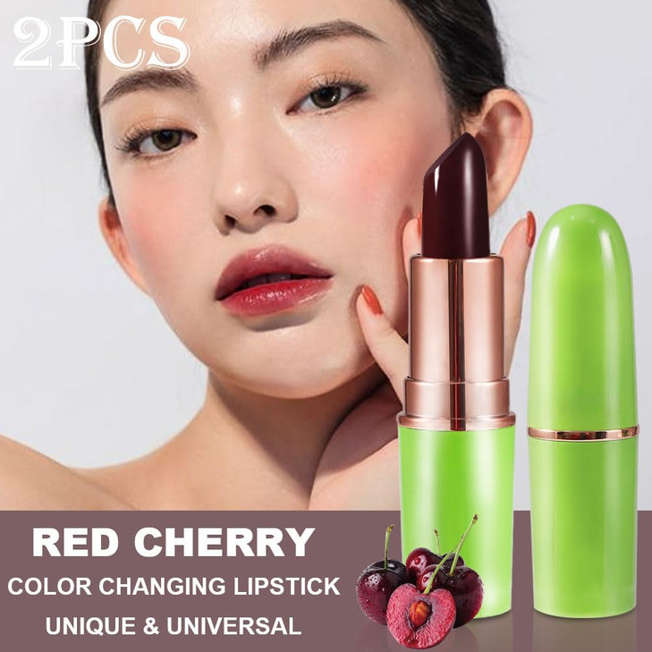 BINGBRUSH Aloe vera Color Changing LipstickMoisturizer Long Lasting Lip Care Magic Lip GlossMakeup Lipstick Set 2 Pcs Re