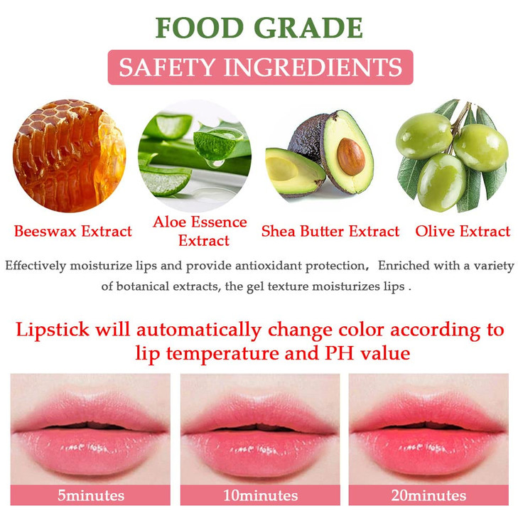 BINGBRUSH Aloe Vera Color Changing Lipstick QueenLong Lasting Lip Care Nutritious Plumper Lip Balm Moisturizer Magic PH