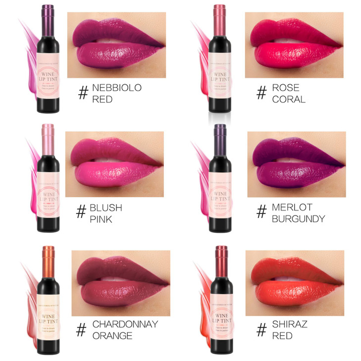 6 ColorsSet Wine Lipstick Matte Long Lasting Waterproof Lip Tint Set Lip Gloss Lip Stain