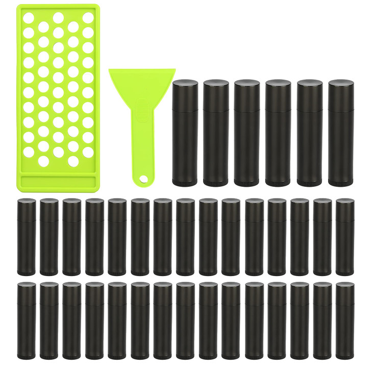 RONRONS Professional Lipsticks Filling Tray Kits Including 1 Pieces Lip Balms Filling Tray 1 Pieces Spatula and 50 Piece