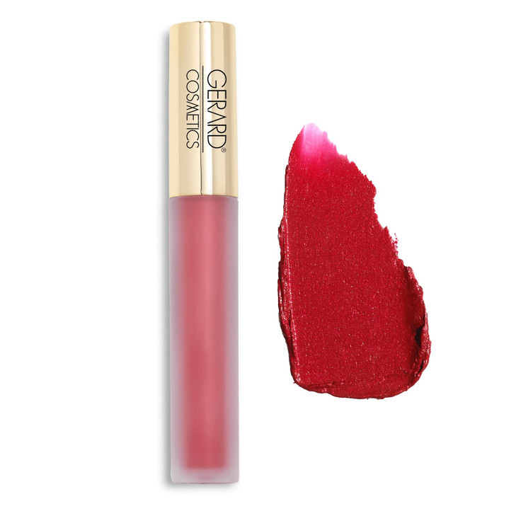 Gerard Cosmetics MetalMatte Liquid Lipstick Cherry Bomb Matte Red Lipstick with Metallic Finish Long Lasting Hydrating I