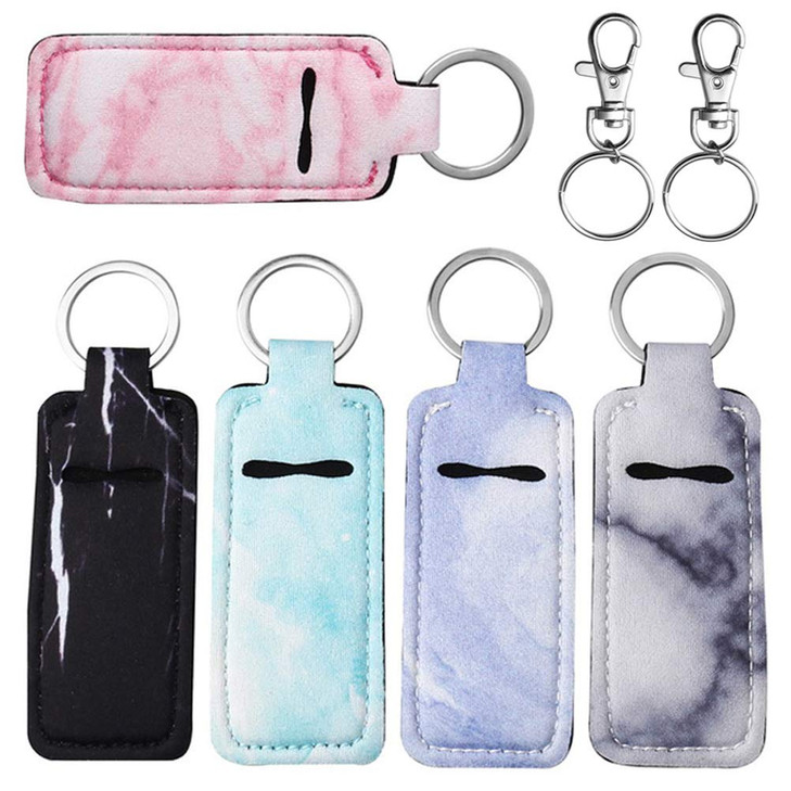 Pengxiaomei 5 Pcs Chapsticks Holder Keychain Stocking Stuffers for Teen Girls Women Lip Balm Holder Chapsticks Keychain