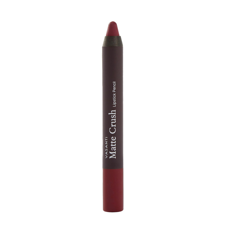 VASANTI Cosmetics Matte Crush Lipstick Pencil Rosy Pout Medium Pink Brown Long lasting Water resisitant Smudge proof Hig