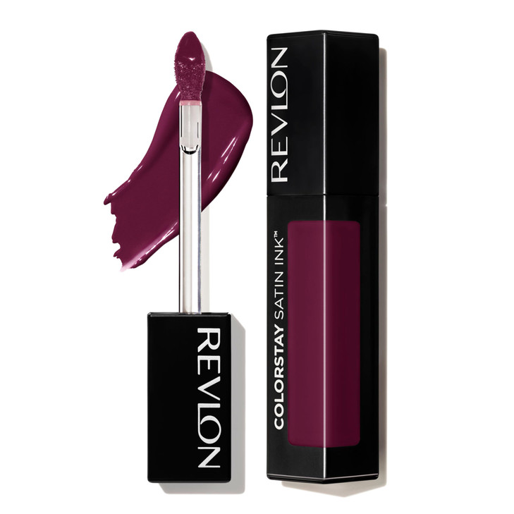 Revlon ColorStay Satin Ink Liquid Lipstick Longwear Rich Lip Colors Formulated with Black Currant Seed Oil 022 Black Che