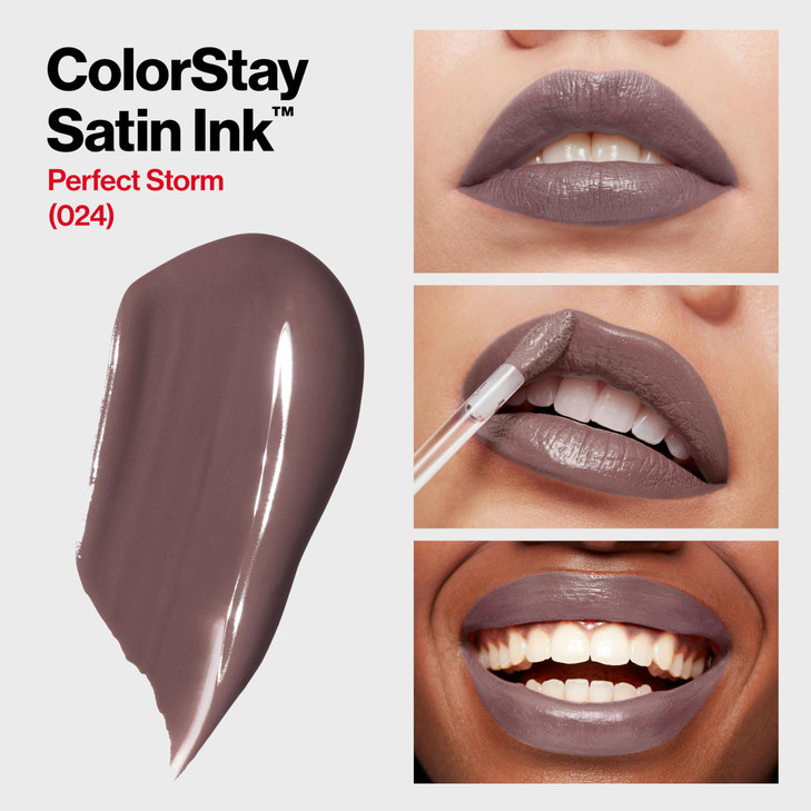 Revlon ColorStay Satin Ink Liquid Lipstick Longwear Rich Lip Colors Formulated with Black Currant Seed Oil 024 Perfect S
