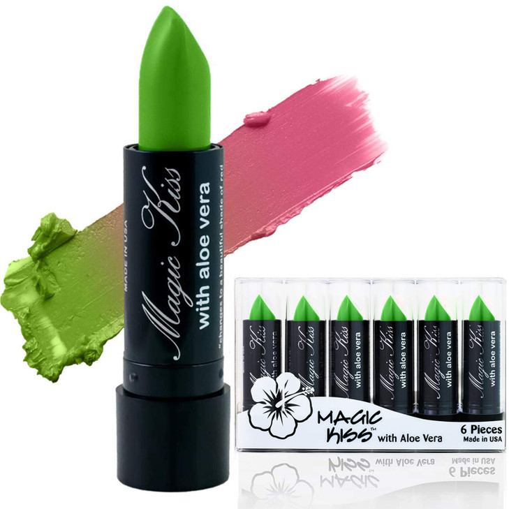 Magic Kiss Lipstick Set Aloe Vera Color Changing Green