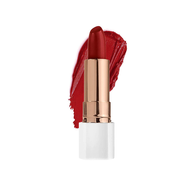 FLOWER BEAUTY Petal Pout Lipstick Cruelty Free Nourishing Highly Pigmented Lip Color with Antioxidants Ruby Rouge Cream