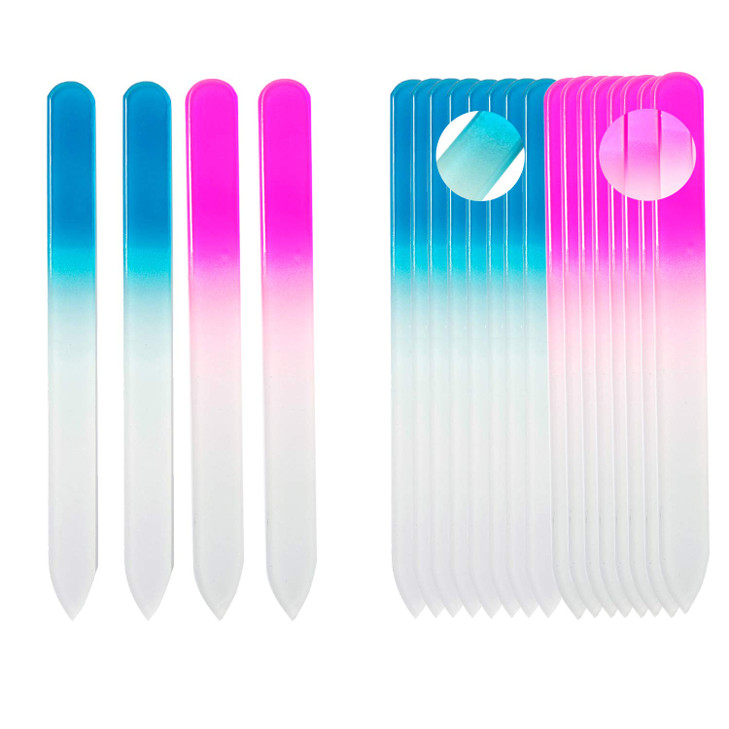 SIUSIO 20 Pack Professional Czech Crystal Glass Nail Files Buffer Manicure Tools Kit Set Gradient Rainbow Color for Nail polishing - The Best Emory B online at globaldelivered