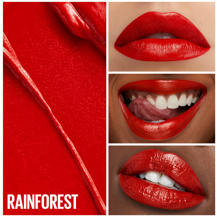 Maybelline Green Edition Butter Cream HighPigment Bullet Lipstick Rainforest Bright Red 012 oz