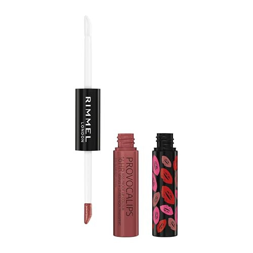 Rimmel London Provocalips 16hr KissProof Lip Color TwoStep Liquid Lipstick to Lock in Color and Shine 215 Summer Lovin 1