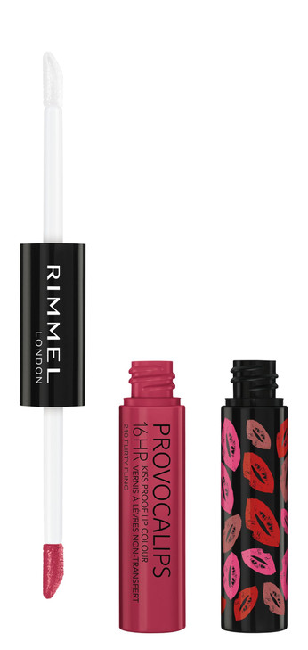 Rimmel London Provocalips 16hr KissProof Lip Color TwoStep Liquid Lipstick to Lock in Color and Shine 210 Flirty Fling 1