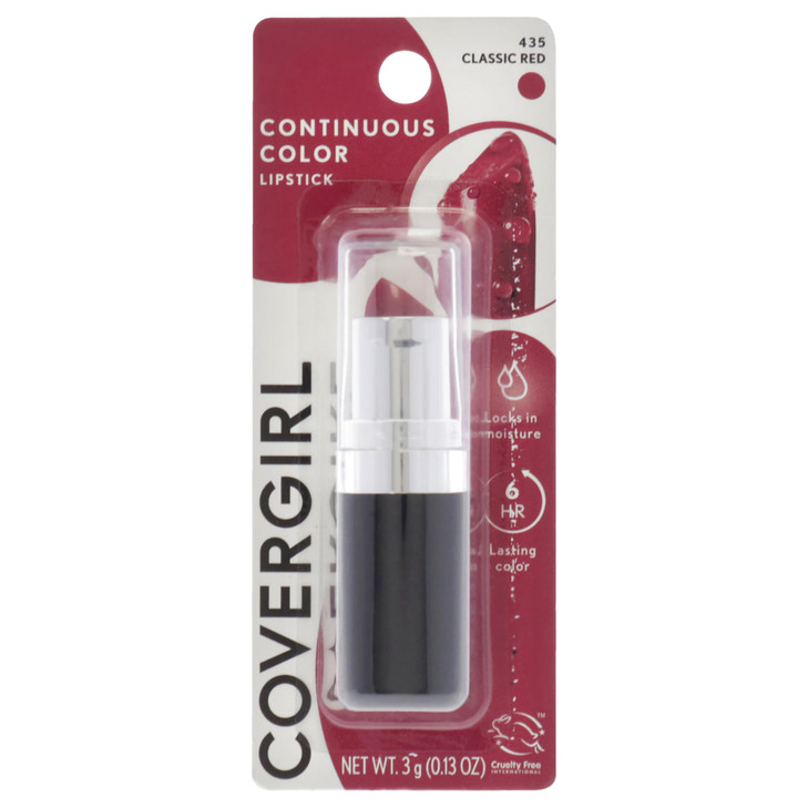 COVERGIRL Continuous Color Lipstick Classic Red 435 13 oz packaging may vary