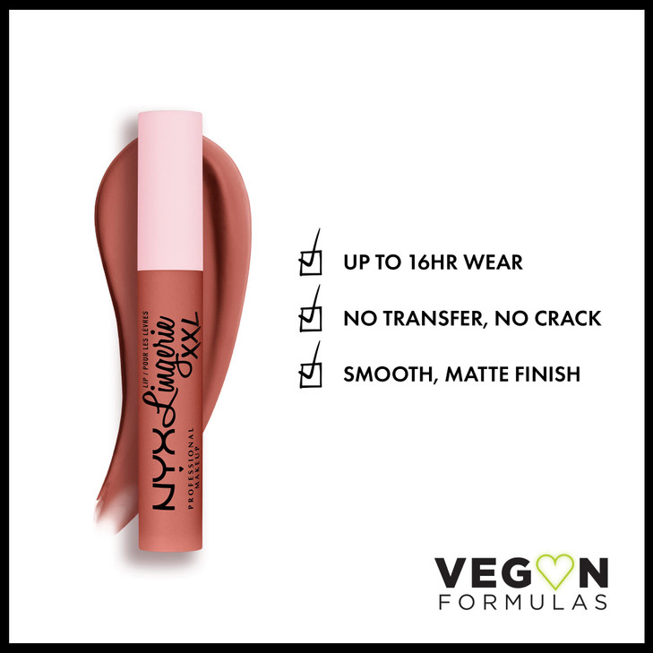 NYX PROFESSIONAL MAKEUP Lip Lingerie XXL Matte Liquid Lipstick TurnOn Peach Nude