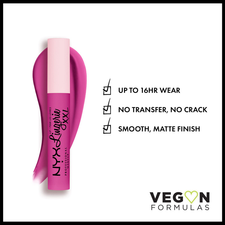 NYX PROFESSIONAL MAKEUP Lip Lingerie XXL Matte Liquid Lipstick Knockout Bubblegum Pink