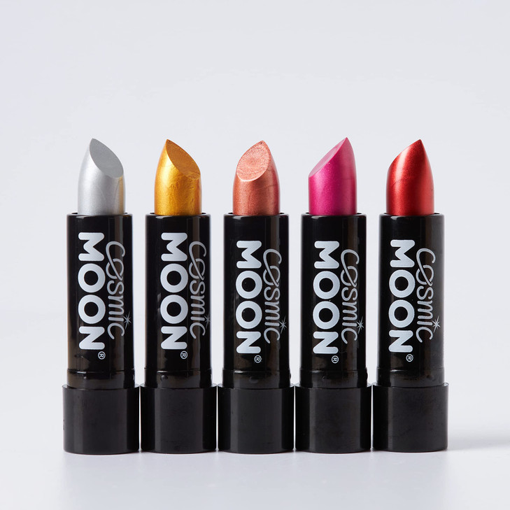 Cosmic Moon Metallic Lipstick 017oz For mesmerising metallic lips Set of 5 colours Includes Silver Gold Rose Gold Pink R