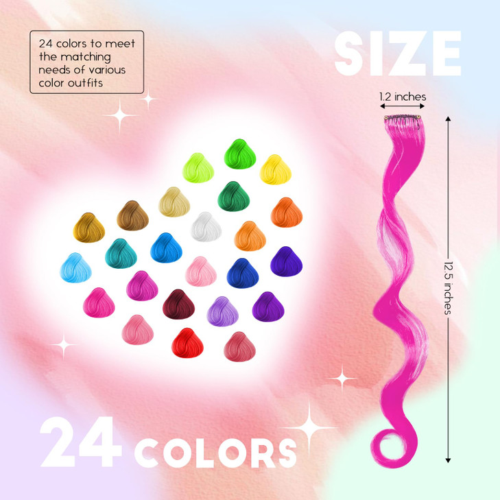 Dreamlover Hair Accessories for Girls, Colored Hair Extensions for Kids, Crazy Hair Day Accessories, 24 Pieces online at globaldelivered