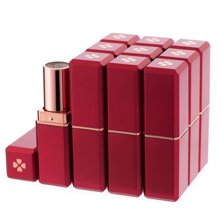 Allwon 10Pcs Red Empty Lipstick Tubes DIY Lip Balm Container Square Tube