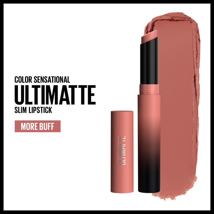 Maybelline Color Sensational Ultimatte Matte Lipstick NonDrying Intense Color Pigment More Buff Pink Beige 1 Count
