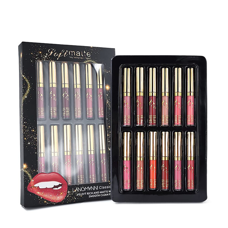 Matte Liquid Lipstick set Waterproof Long Lasting NonStick Cup Liquid Lipgloss Velvety Liquid Lipstick Kissproof Durable