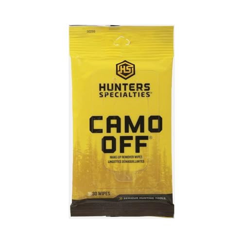 Hunters Specialties Camo Off Makeup Remover Wipes 30 per Pack Pocket Size EasytoUse Hunting Concealment Face Makeup Clea