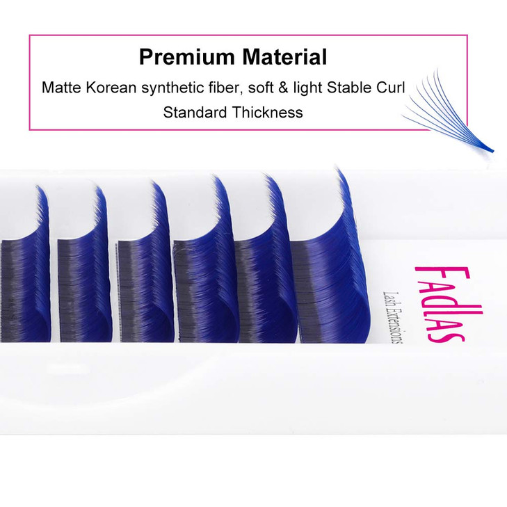 Volume Eyelash Extensions D curl Easy Fan Lash Extensions 8~14mm Mix Tray Blue 0.07mm Lash Extension Supplies by FADLASH (Blue 0.07-D-Mix) online at globaldelivered