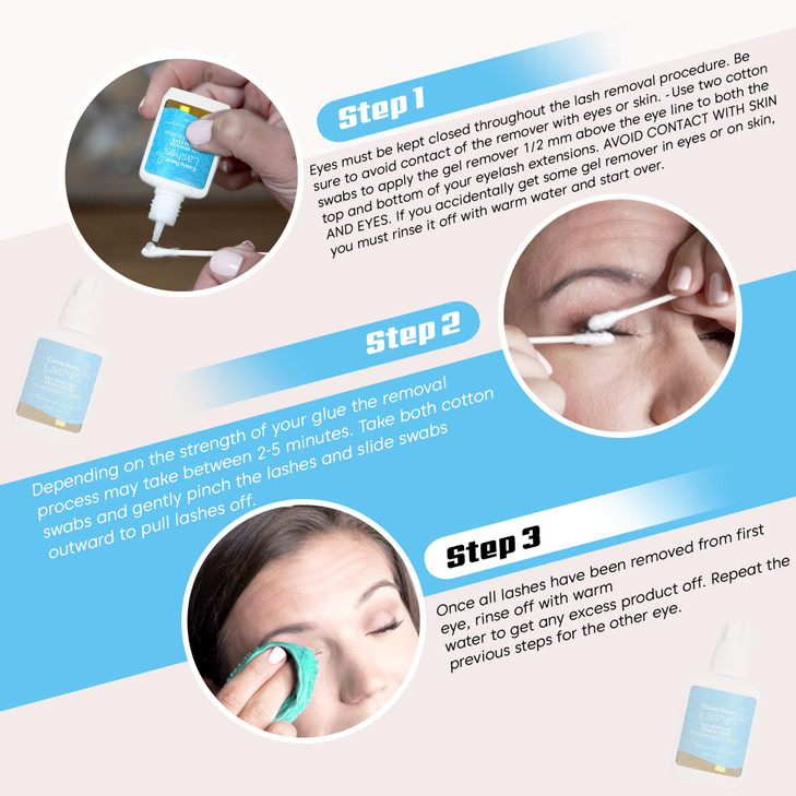 2 Pack Sensitive Lash Remover for Lash Extensions Clear Eyelash Extension Remover Gel FastActing Lash Extension Remover