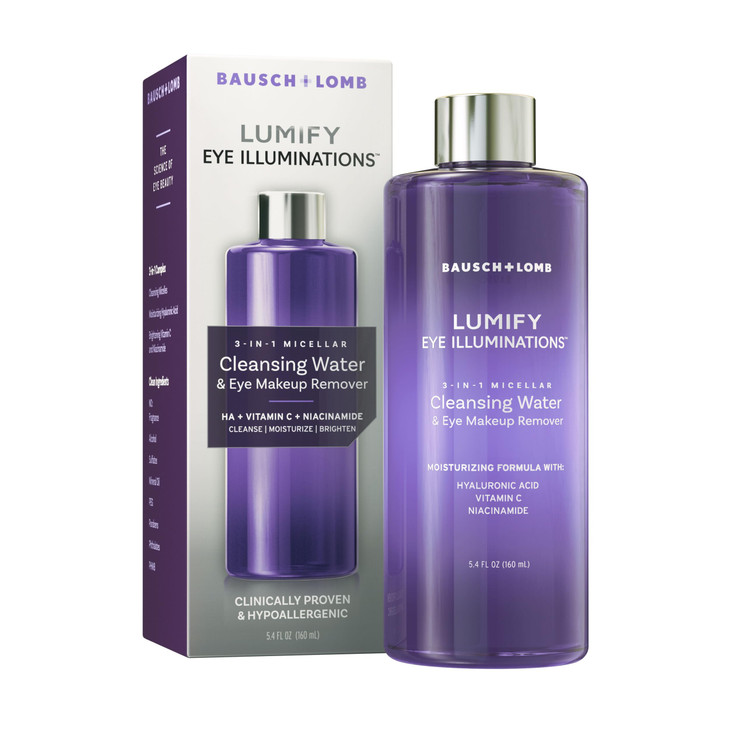 LUMIFY Eye Illuminations Cleansing Water Eye Makeup Remover 3in1 Micellar Water Contains Hyaluronic Acid Vitamin C Niaci
