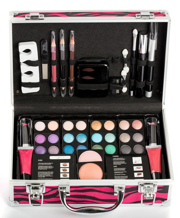 Vokai Makeup Kit Gift Set 51 Piece 32 Eye Shadows 2 Blushes 2 Lip Glosses 2 Lipsticks 2 Eye Liner Pencils 1 Lip Liner Pe