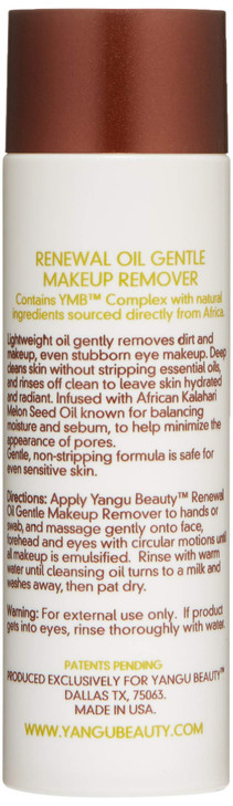 Yangu Beauty Renewal Oil Gentle Make Up Remover Removes stubborn make up gently
