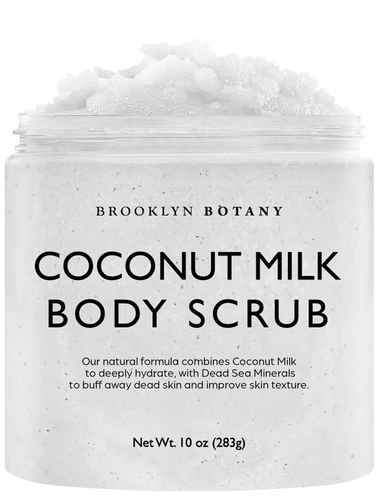 Brooklyn Botany Coconut Milk Body Scrub - Moisturizing and Exfoliating Body, Face, Hand, Foot Scrub - Fights Stretch Marks, Fine Lines, Wrinkles - Gr online at globaldelivered
