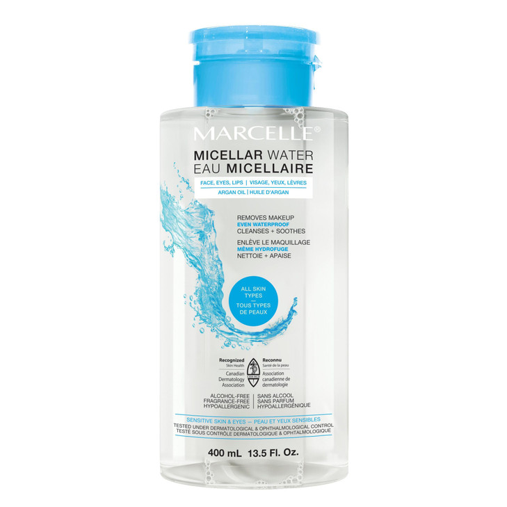 Marcelle Micellar Water Dry Skin Makeup Remover Hyaluronic Acid Sensitive Skin and Eyes OilFree AlcoholFree FragranceFre