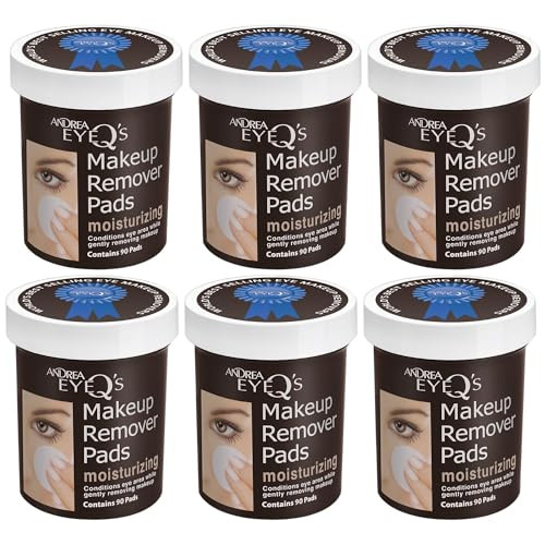 Andrea Eye Qs Moisturizing Eye Makeup Remover Pads 65 Count Pack of 6
