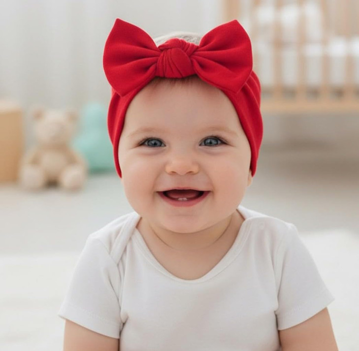 BABYGIZ Baby Girl Headbands-Infant,Toddler Cotton Handmade Hairbands with Bows Child Hair Accessories (Red) online at globaldelivered
