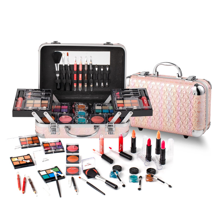 Hot Sugar All In One Makeup Set for Teen Girls Full Makeup Kit for Beginners With Eye Shadow Palette Blush Lip Gloss Bru