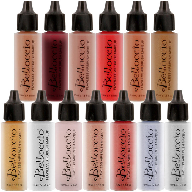 Belloccio Master Set of All 13 Blush Bronzer Shimmer Color Shades within Belloccios Professional Flawless Airbrush Makeu