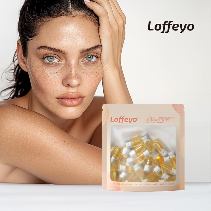 Loffeyo 20PCS Travel Cleansing Oil Makeup Remover Individually Mini Size Packaged Units Moisturizing Pomegranate Seed Tr