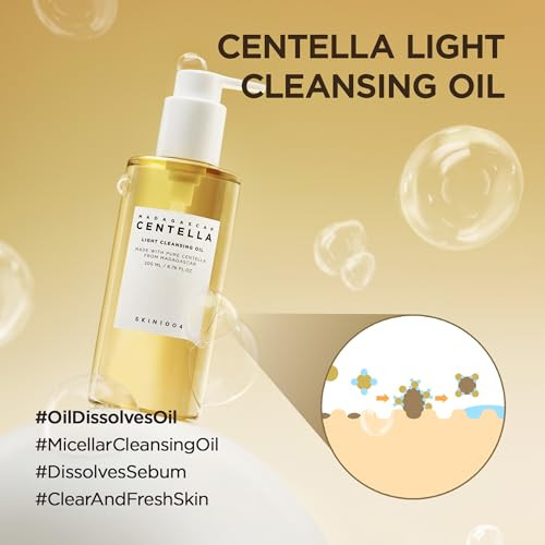 SKIN1004 Madagascar Centella Light Cleansing Oil 676 floz 200ml Gentle Oil Cleanser for Face Korean Facial Cleanser Doub