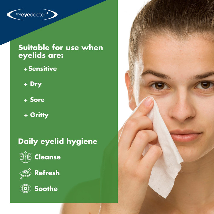 The Eye Doctor Tea Tree Oil Eyelid Wipes 40 x Single Use Eye Cleaning Wipes for Daily Lid Care Individual Preservative F