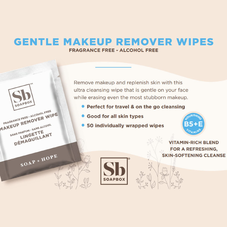 Soapbox FragranceFree Makeup Remover Wipes Gentle Facial Cleansing Wipes for Dirt and Oil Alcohol Free Makeup Remover Pa